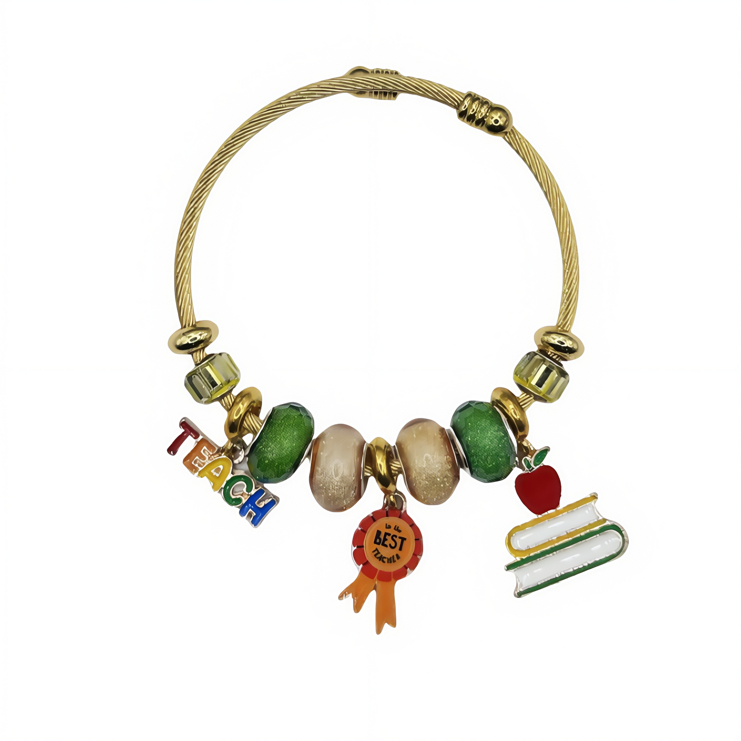 Career theme Nurse/Teacher Element Gold Plating Adjustable Bracelet Worry Stone