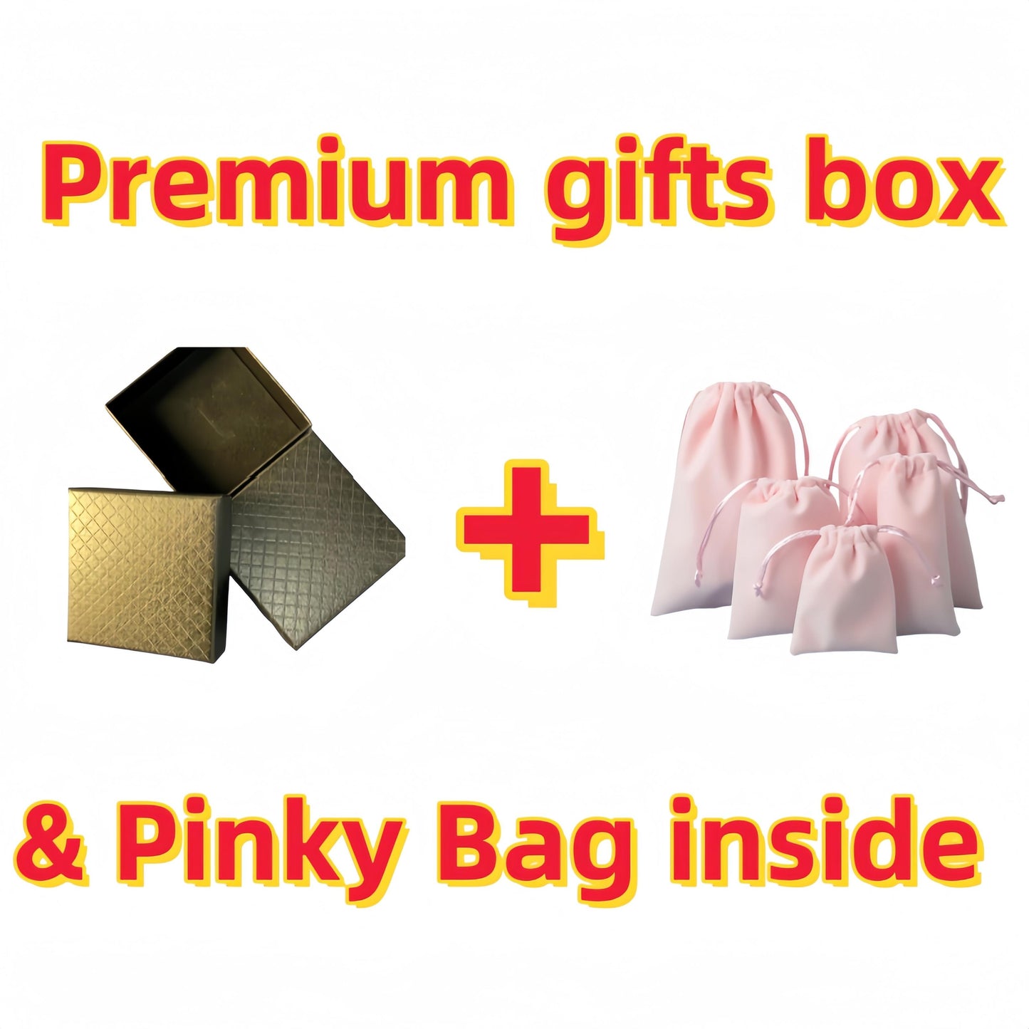 Premium Gift Box and Pinky Bag for Jewelry Bracelets - Size 7x7x3 for Adults - 10g Weight
