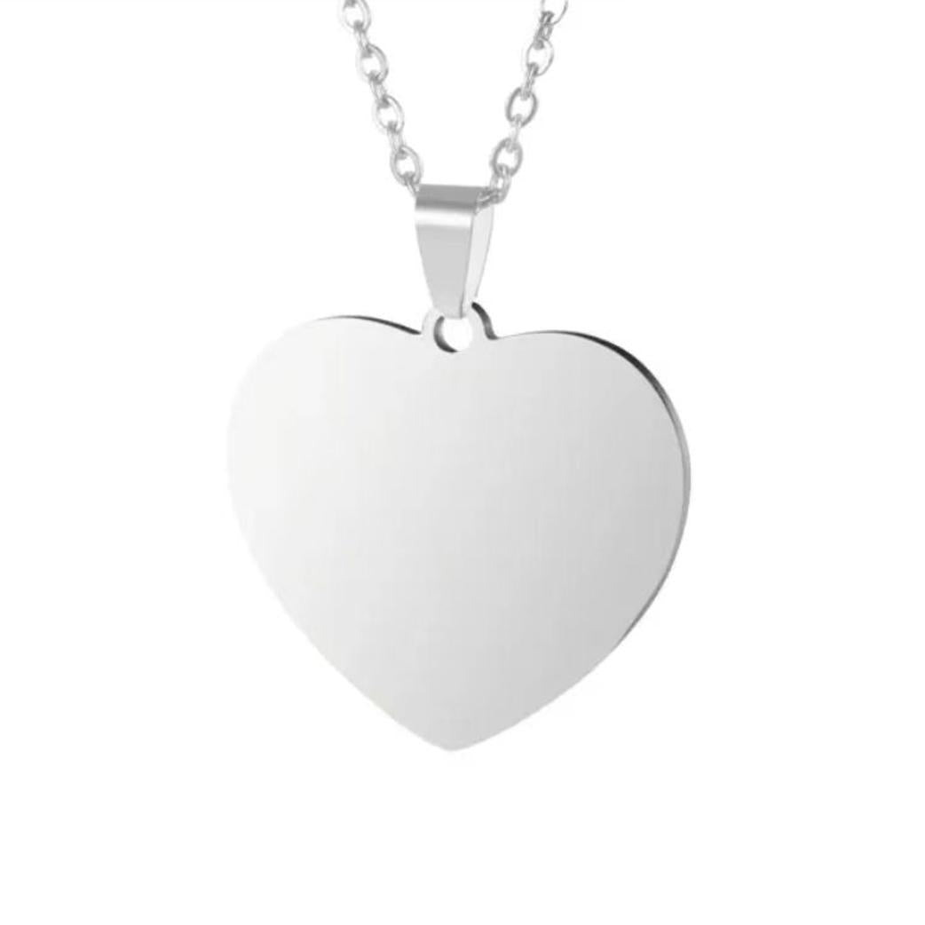 Personalized Photo Necklace – Custom Double-Sided Stainless Steel Pendant | Heart, Circle & Rectangle