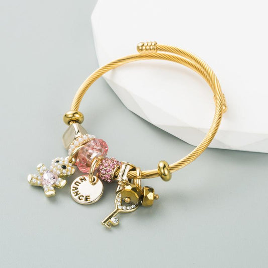 Sparkling Teddy Bear Charm Bracelets