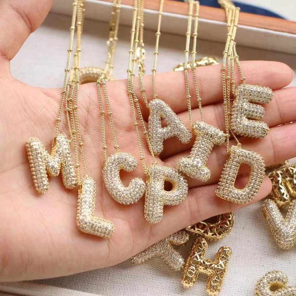 Fashion Alphabet Detail Pendant Necklace for Women & Girls - Rhinestone Decor, Trendy All-Match Jewelry for Back To School, Fall, Christmas, and More