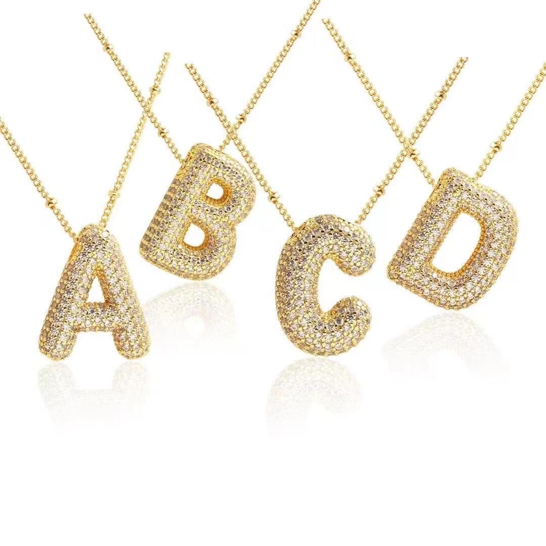 Fashion Alphabet Detail Pendant Necklace for Women & Girls - Rhinestone Decor, Trendy All-Match Jewelry for Back To School, Fall, Christmas, and More