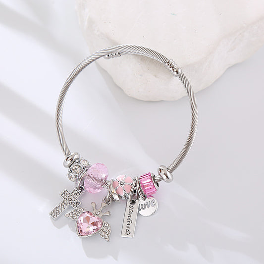 Religious Belief,Cross,Angel's Wing,Adjustable Titanium Alloy Handmade Bracelet Luxury Gift Exquisite Gift Handmade,Desigh-Charm,Waterproof,Non- 个SKI Tarish,Adjustable,Premium,Factory Price,Wholesale,Super Trendy Fashion Gifts Daily Dressing OOTD