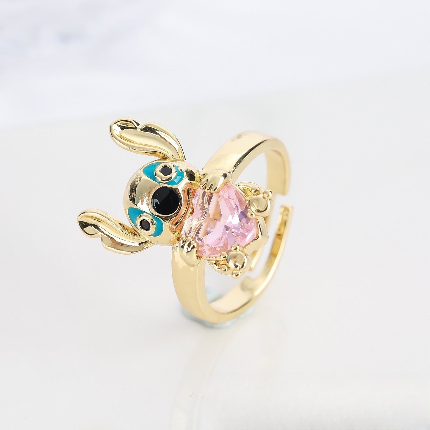 "Hug Me" Little Monster Heart-shaped Cut Diamond Ring Worry Stone