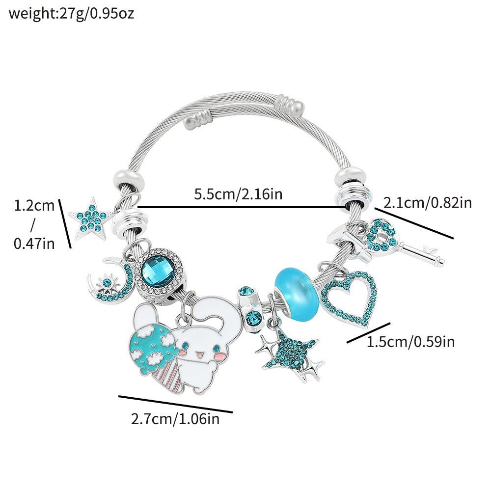 Cinnamoroll Silver-plated Adjustable Gold Plating Bracelets Worry Stone