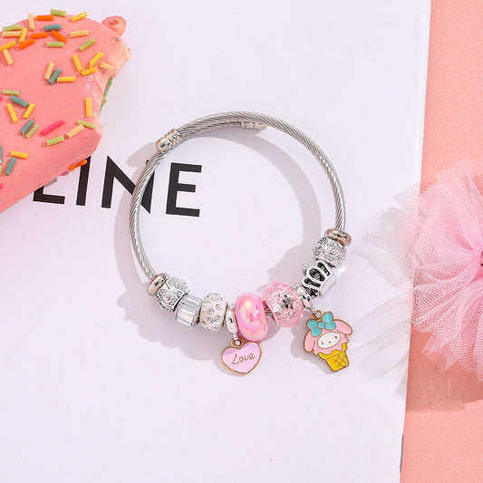 Sanrio My Melody Charm Bracelet - Pink Kawaii Jewelry Piece