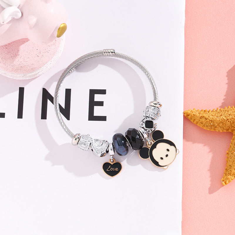 Mickey Mouse Themed Gold - Plated and Silver - Plated Charm Bracelet: A Timeless Disney Accessory