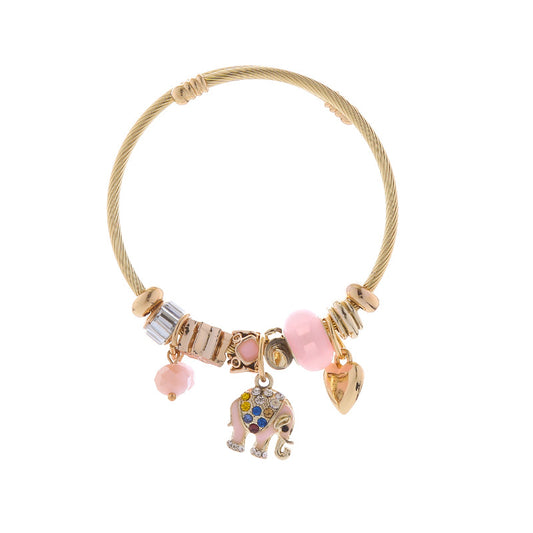 Elephant, Panda, Tiger, Bear, Rabbit, Bee, Ladybug Themed Charm Bracelet Power and Wealth