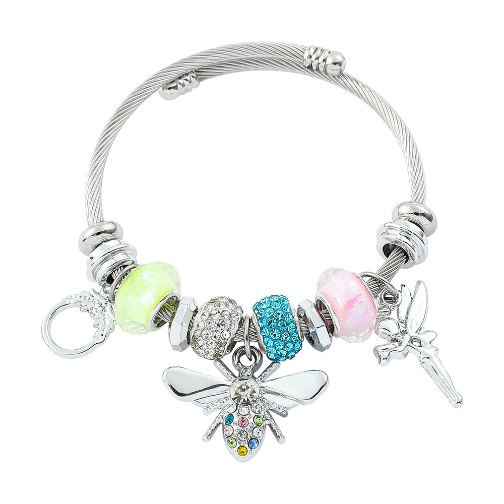 Pearl Shell Tinkle Bell Gold Plating Adjustable Bracelet