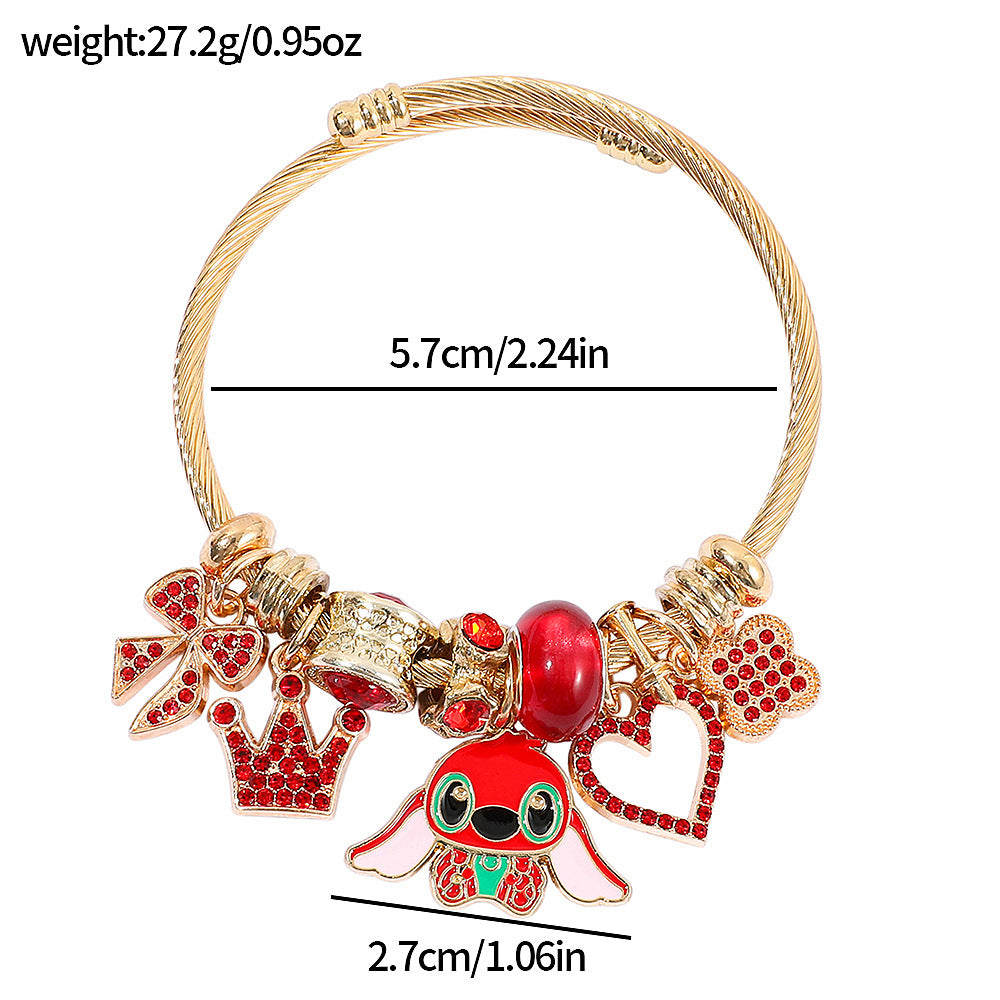 Stitch Angel Charm Bracelet - Sparkling Silver&Gold Plated Jewelry