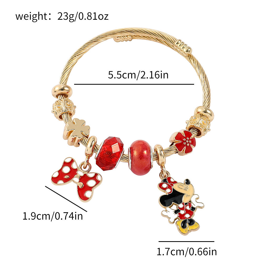 Minnie Mouse - Inspired Charm Bracelet: A Dash of Disney Glamour