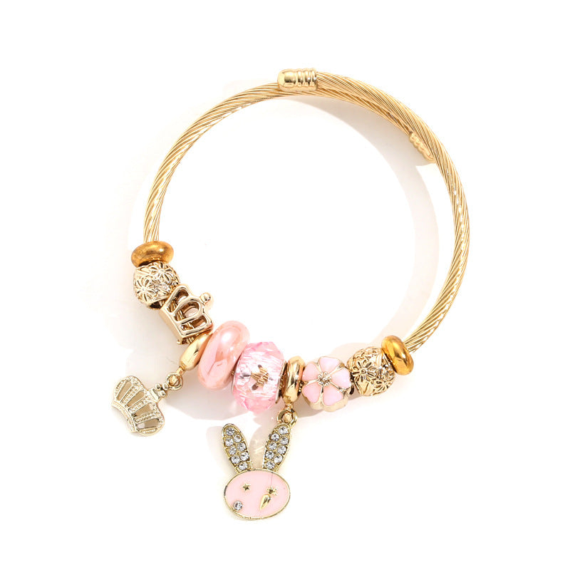 Elephant, Panda, Tiger, Bear, Rabbit, Bee, Ladybug Themed Charm Bracelet Power and Wealth
