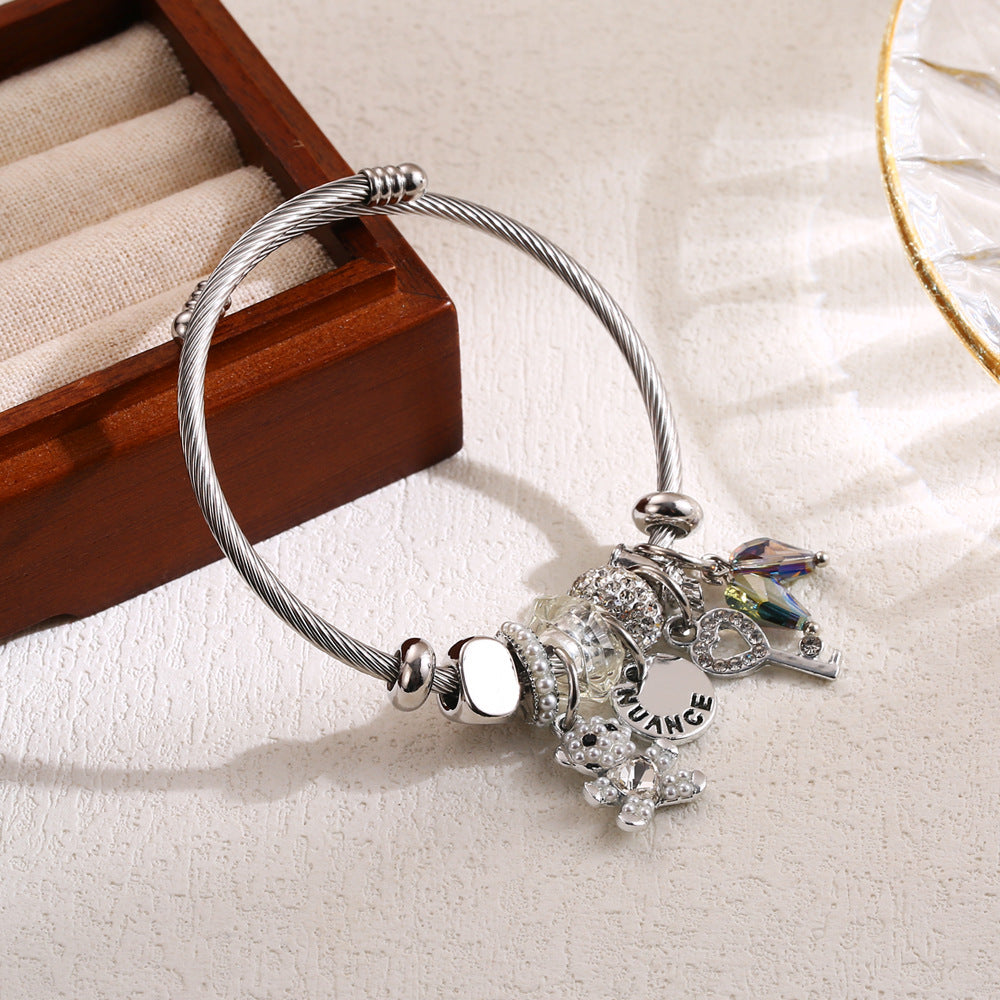 Sparkling Teddy Bear Charm Bracelets