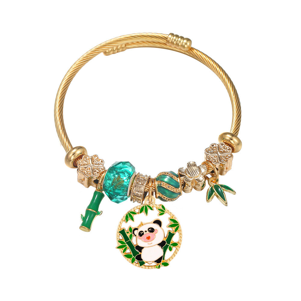 Elephant, Panda, Tiger, Bear, Rabbit, Bee, Ladybug Themed Charm Bracelet Power and Wealth