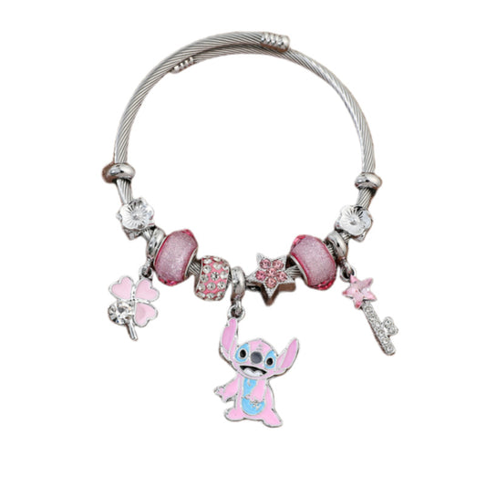 Stitch Angel Charm Bracelet - Sparkling Silver&Gold Plated Jewelry