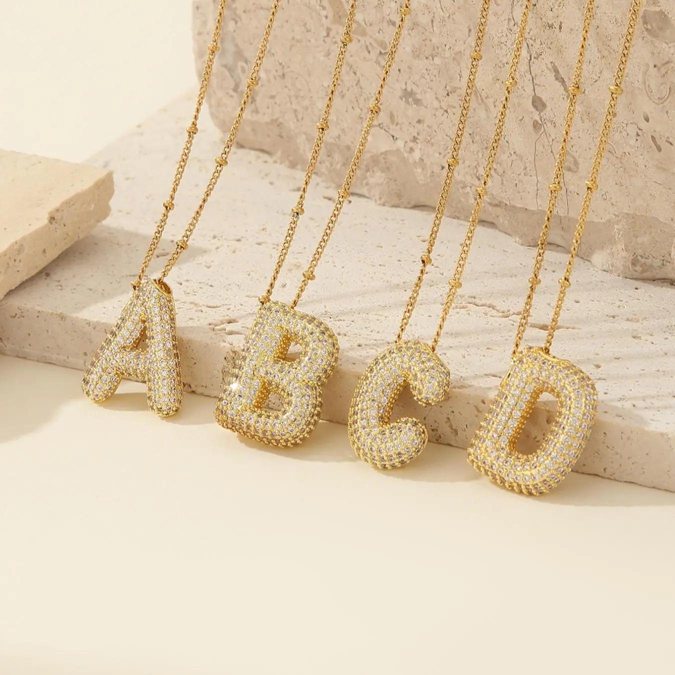 Fashion Alphabet Detail Pendant Necklace for Women & Girls - Rhinestone Decor, Trendy All-Match Jewelry for Back To School, Fall, Christmas, and More