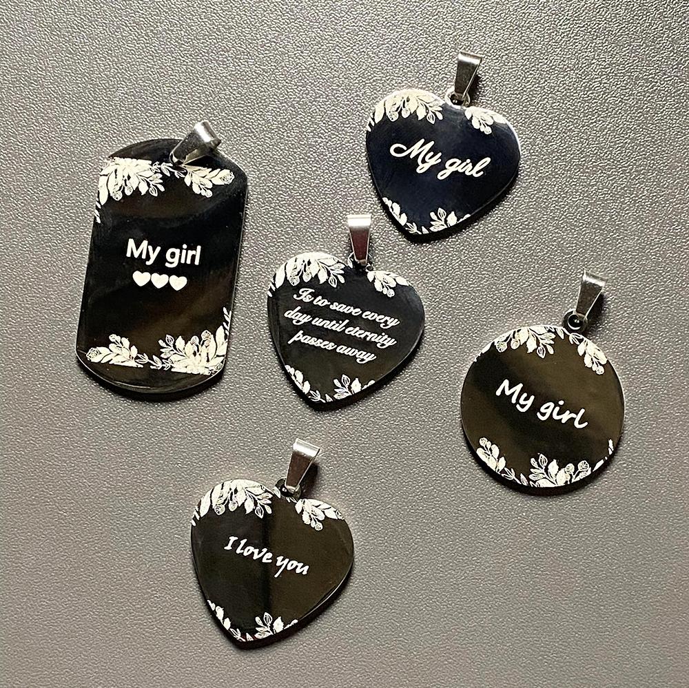 Customized Titanium Steel Military Brand Couple Color Photo One photo one text DIY Pendant Birthday Gift Engraving QR Code Pattern Keychain Waterproof, Anti Wear