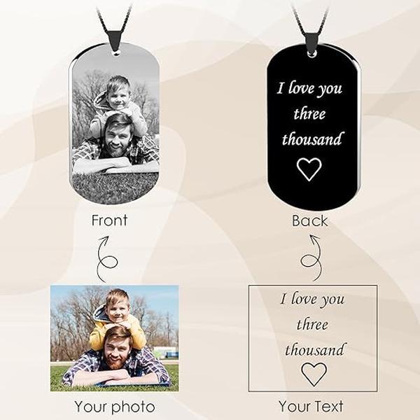Personalized photo keychain, customized black and white laser engraved text, graphics, and patterns,gifts， Wedding Birthday Children
