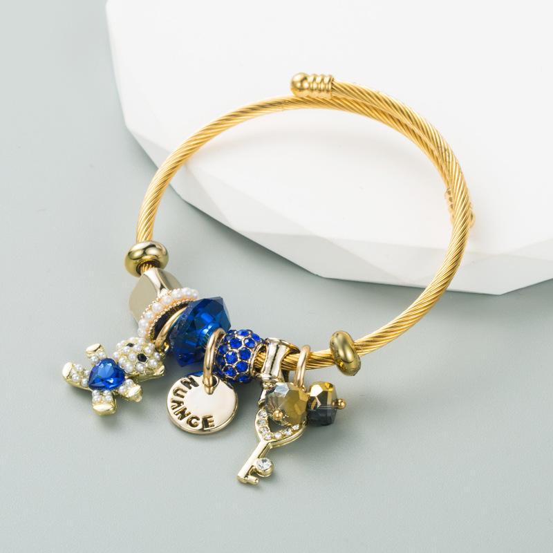 Sparkling Teddy Bear Charm Bracelets