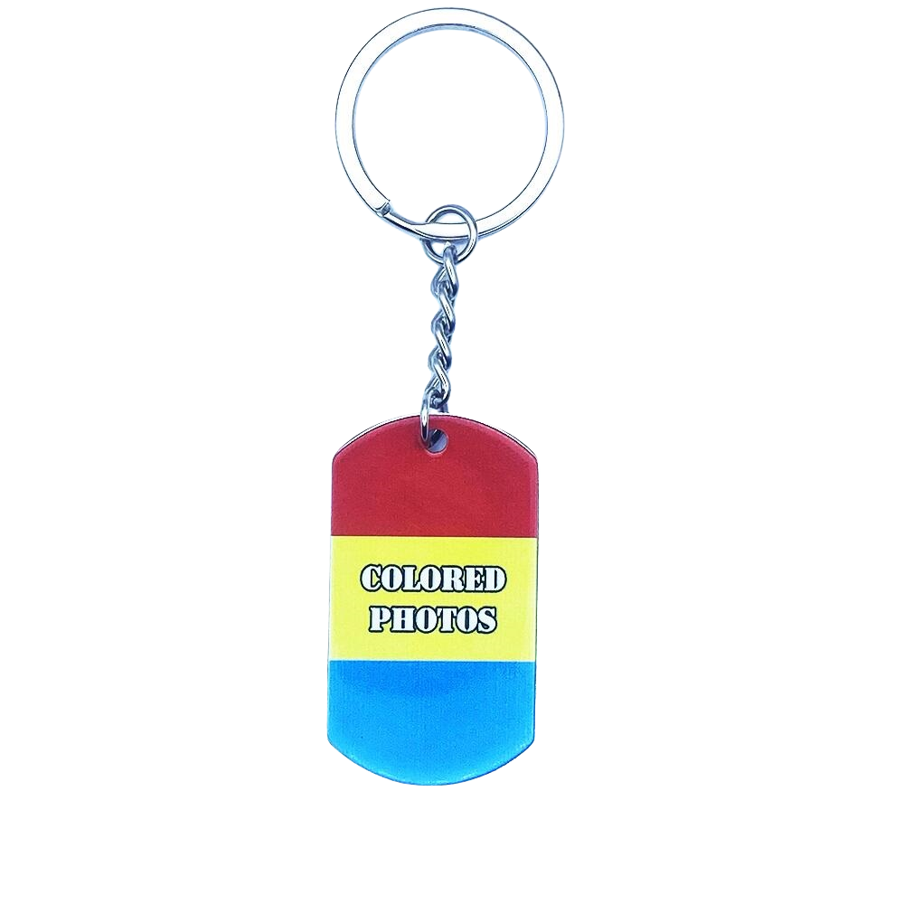 Customized Titanium Steel Military Brand Couple Color Photo DIY Pendant Birthday Gift Engraving QR Code Pattern Keychain Waterproof, Anti Wear